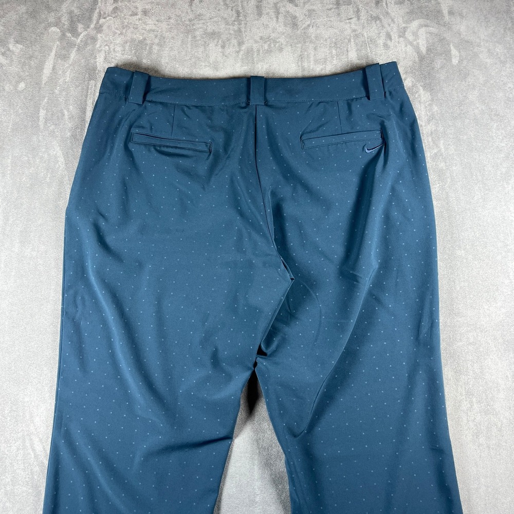Nike Golf Tour Performance Dri-FIT Pants Womens 12 Blue Tonal Dot Zipper Pockets - Picture 7 of 12